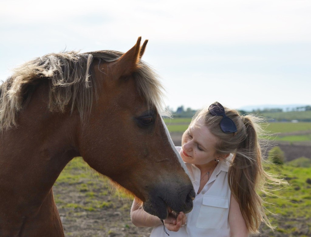 Girl and horse photo